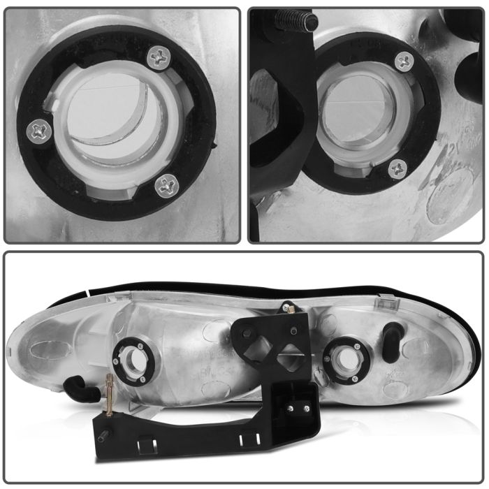 1998-2002 Chevrolet Camaro Headlights Assembly Driver and Passenger Side Chrome Housing