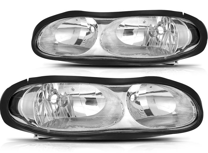 1998-2002 Chevrolet Camaro Headlights Assembly Driver and Passenger Side Chrome Housing 