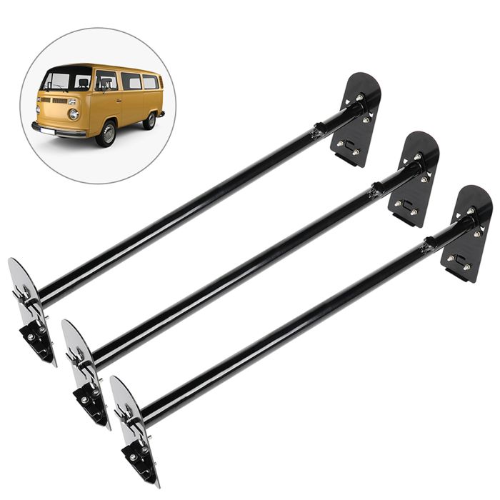 02-14 Chevrolet Express 1500 Rooftop Ladder Rack 3 Bar Heavy Duty Steel Black