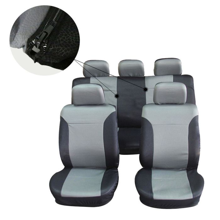 Seat Cover Black/Gray-9PCS