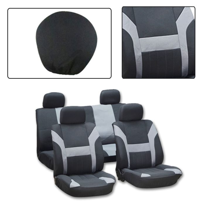 Seat Cover Black/Gray-8PCS