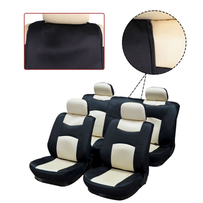 Seat Cover Beige/Black-8PCS