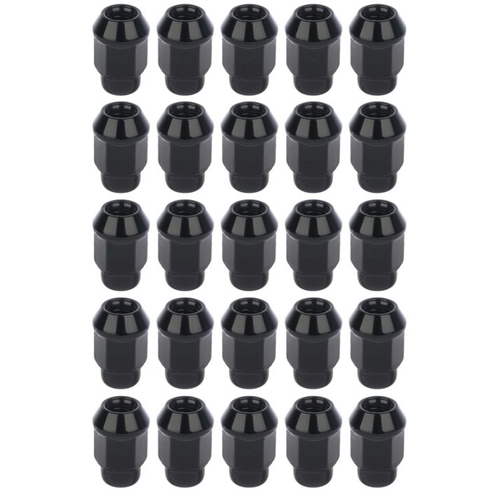 20 x Black Bulge Acorn Close End lug nuts M12 x 1.5 19mm or 3/4 For Acura TSX