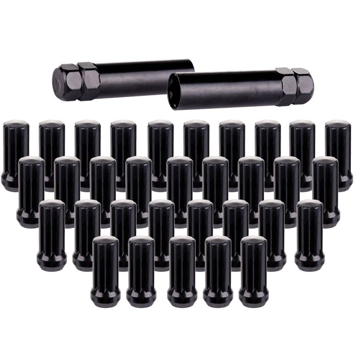 32pc M14x1.5 Black Open End Lug Nuts – For Ford F-250, F-350 Super Duty, Excursion – Topcn