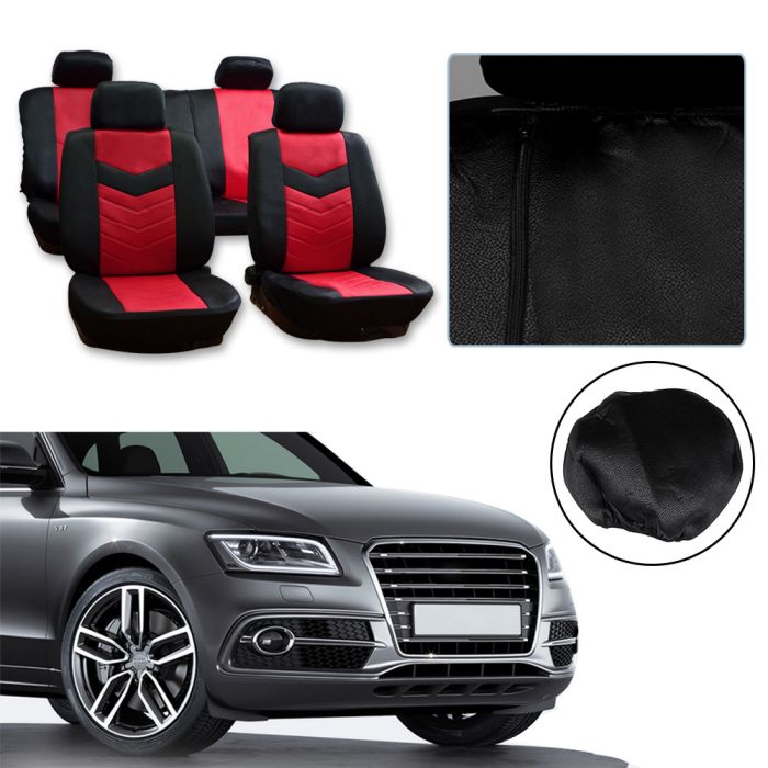 Car Seat Cover Black/Red-10PCS 