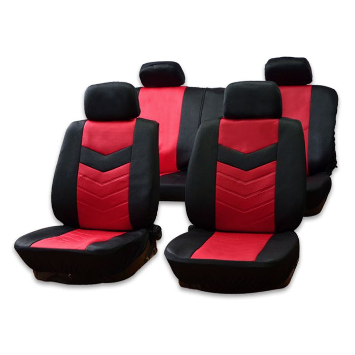 Car Seat Cover Black/Red-10PCS 