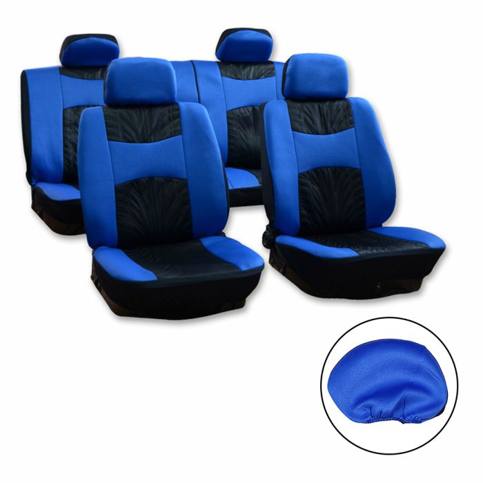 Seat Cover Black/Blue-10PCS