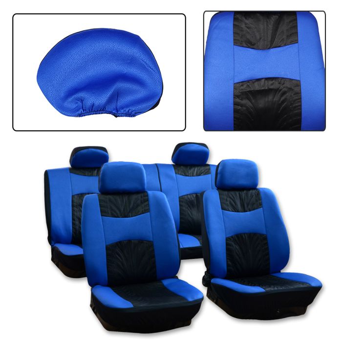 Seat Cover Black/Blue-10PCS