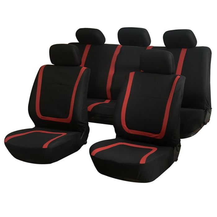 Car Seat Cover Red/Black-9PCS 