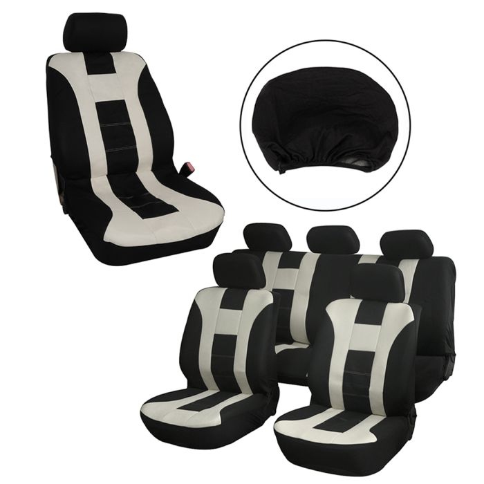 Seat Cover Beige/Black-9PCS