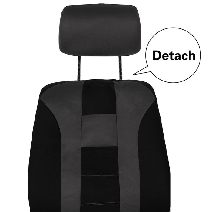 Car Seat Cover Gray/Black-9PCS 