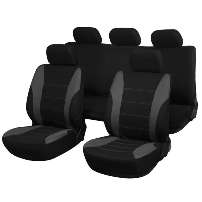 Seat Cover Grey/Black-9PCS 