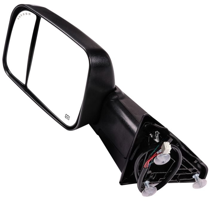 Black Towing Mirrors For 09-10 Dodge Ram 1500-5500, 11-16 Ram 1500-5500 Power Heated LED Puddle Light