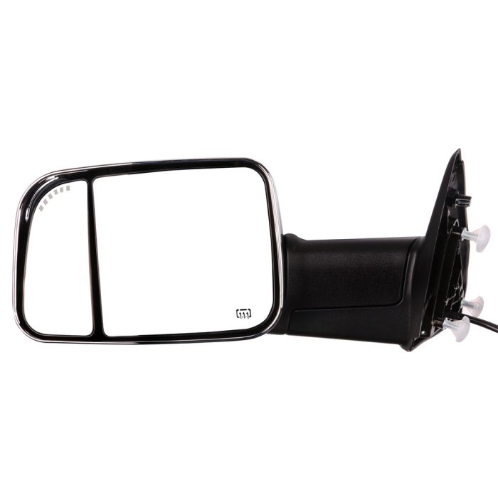 Chrome Tow Mirrors Fits 09-10 Dodge Ram 1500 11-18 Ram 1500 With Power Heated