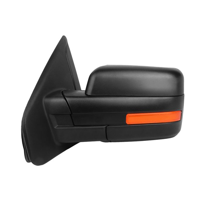 2004-2014 Ford F150 Towing Mirror With Puddle Lamp Power Control Heated Manual Folding Reflector Driver Side