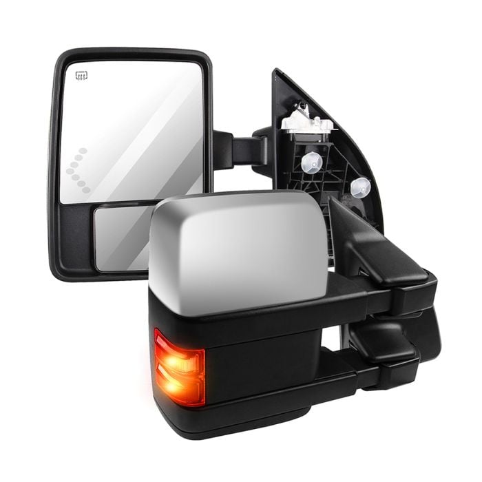 Tow Mirrors Fit For 2003-2007 F250 F350 F450 F550 Super Duty Series With Power Control Heated LED Turn Signal Puddle Clearance Light