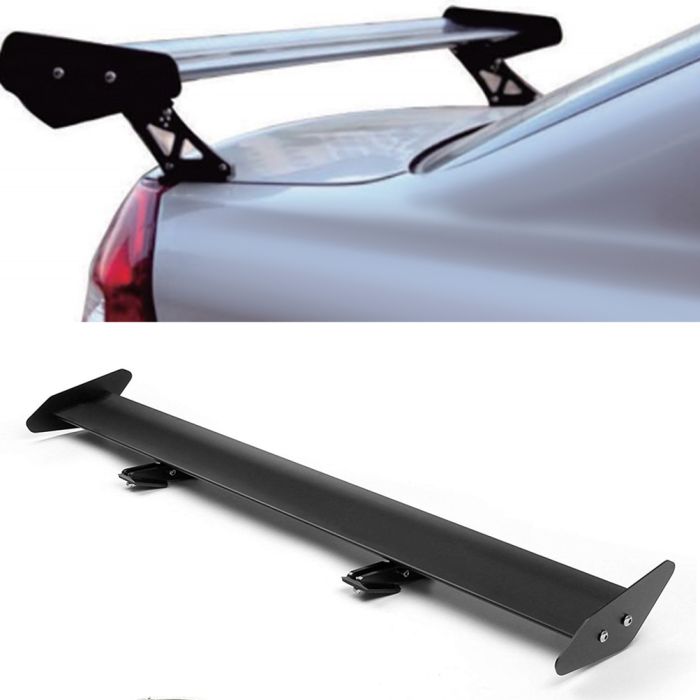 Universal Black Aluminum Adjustable GT F1 Style Trunk Spoiler Wing