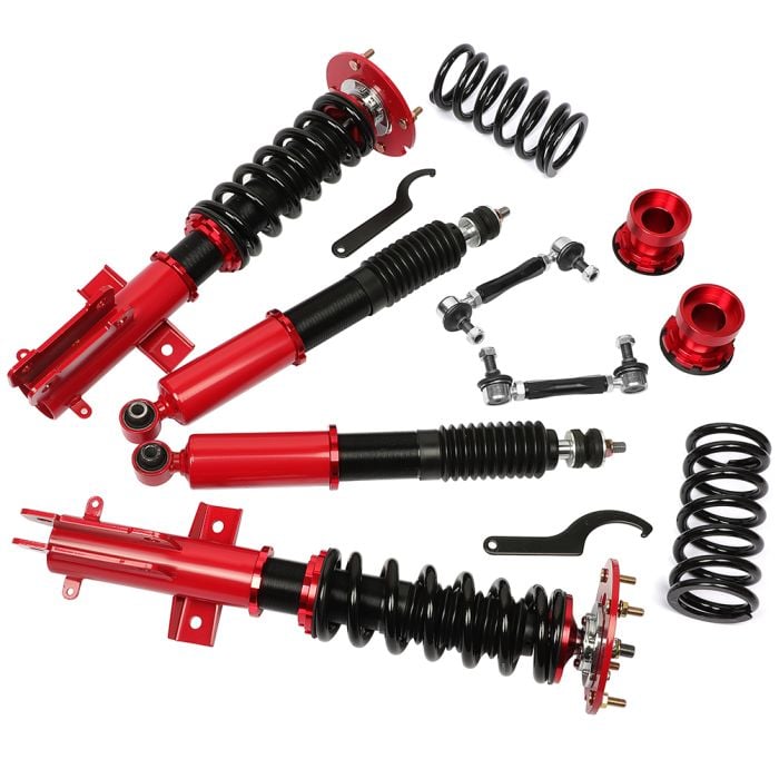 Red Coilovers Suspension Set For 2005-2014 Ford Mustang Adjustment Height Struts Shocks