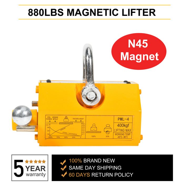 400KG Magnetic Lifter 880lb Steel Lifting Magnet Magnetic Lifter Hoist Crane