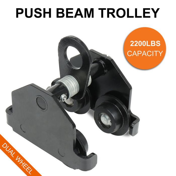 ECCPP 1 Ton Push Beam Track Roller Trolley I-beam Track Capacity 2200lbs