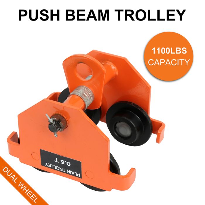 ECCPP 0.5 Ton Push Beam Track Roller Trolley I-beam Track Capacity 1100lbs
