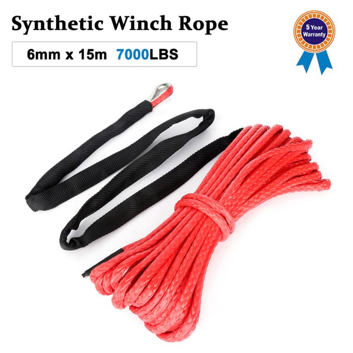 ECCPP Red Synthetic Winch Rope 1/4