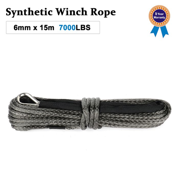 ECCPP Black Synthetic Winch Rope 1/4