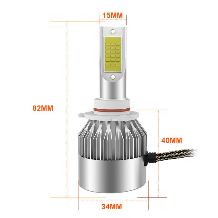 9006/HB4 LED Headlight Bulb High Low Beam Fog Light Conversion Kit - 80W 6000K 10400LM 2Pcs