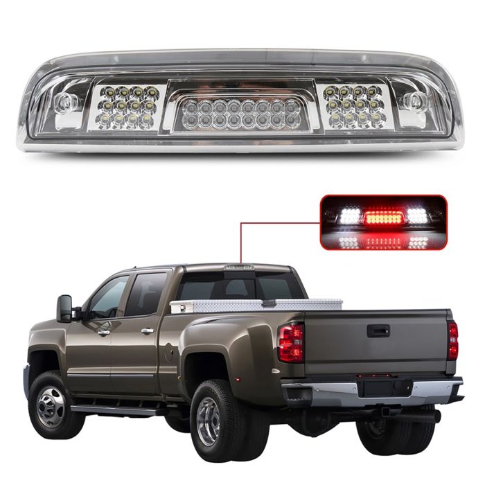 LED 3rd Third Brake Lamp Light For CHEVY SILVERADO / GMC SIERRA 2014-2018 Chrome