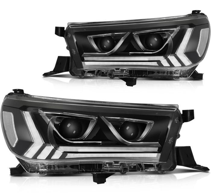 Fits 2015-2020 Toyota Hilux Front LED Headlight Assembly w/Reflective Bowl Lamps 