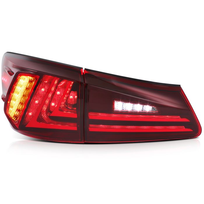 Fits 2006-2012 Lexus IS250/350 Rear LED Taillights Assembly w/ Reflective Bowl