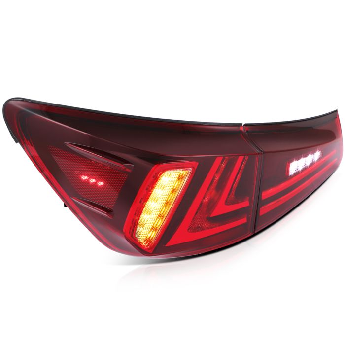 Fits 2006-2012 Lexus IS250/350 Rear LED Taillights Assembly w/ Reflective Bowl
