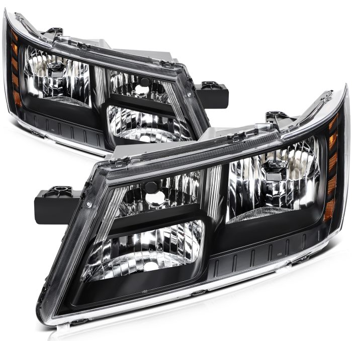 thumbnail image 2 of Pair Headlight Assemblies For Dodge Journey 2009-2020 - Black Housing Halogen Left+Right 2 of 6