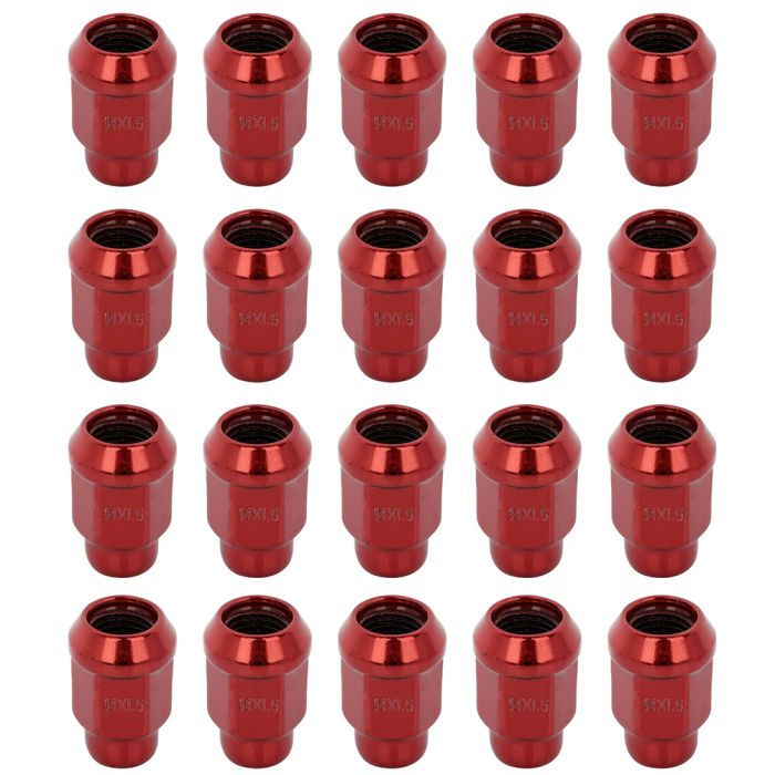 20 Set of Red 14x1.5mm 60 Degree Wheel Nuts Fits 2005-2018 Fits Chrysler 300