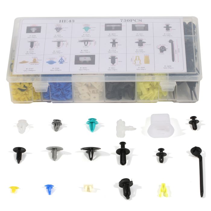 Car Push Pin Rivet Trim Clip Panel Retainer Kit For Toyota -730 Pcs