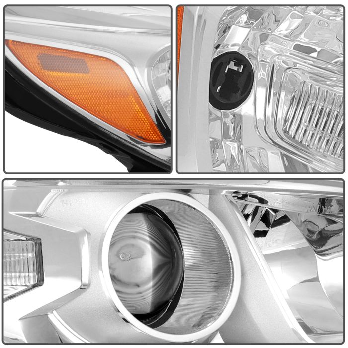 2013-2016 Chevrolet Malibu Chrome Housing Projector Headlights Assembly Pair