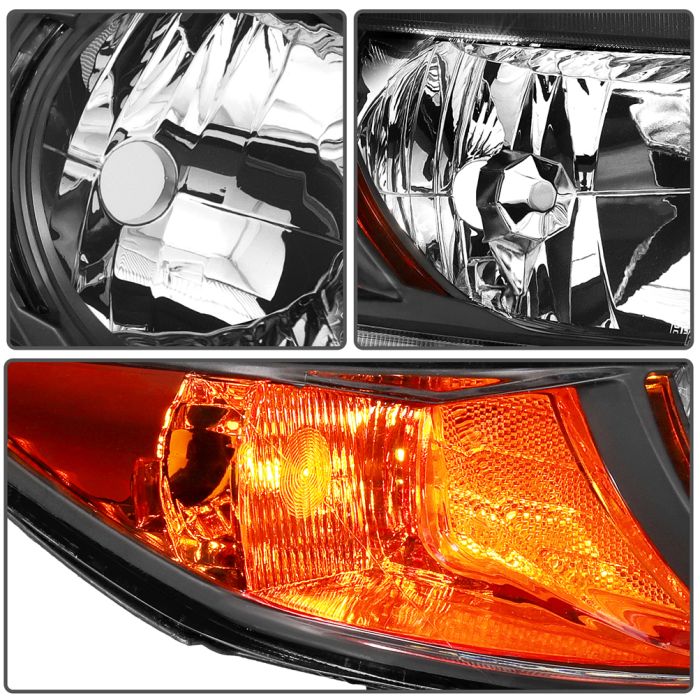 2006-2011 Honda Civic Headlights Assembly Driver and Passenger Side Black Housing 