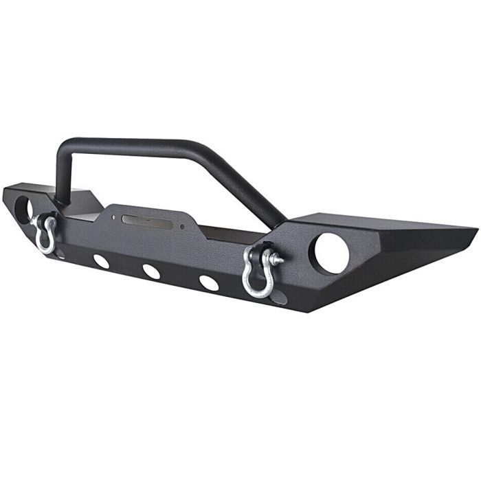 2007-2018 Jeep Wrangler JK Textured Hard Steel Front Bumper with Winch Guard