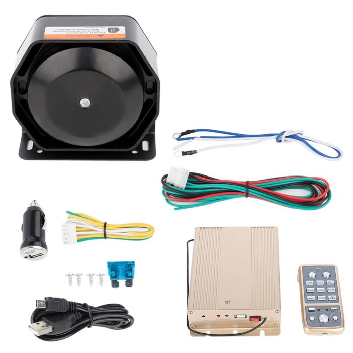 Car Warning Alarm Siren PA Speaker MIC Horn System For Qvale