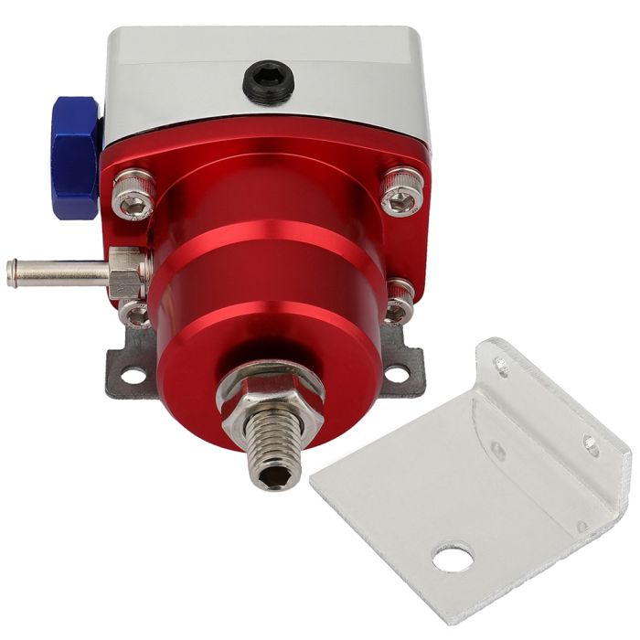 Red Adjustable Fuel Pressure Regulator Kit Oil 0-100psi Gauge -6AN