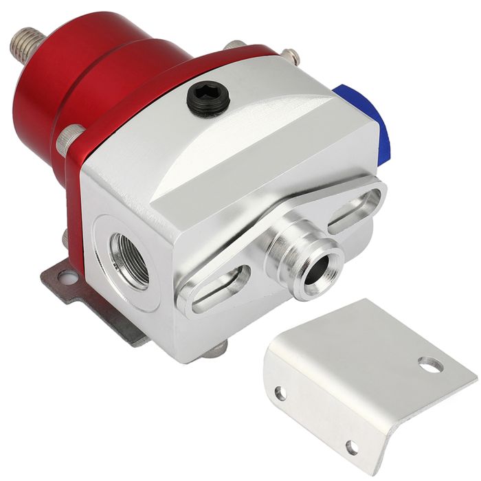 Red Adjustable Fuel Pressure Regulator Kit Oil 0-100psi Gauge -6AN