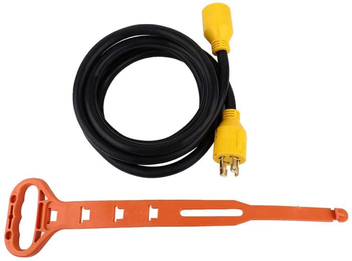 Generator Extension Cord 30 Amp 20 Ft 4 Prong Adapter Plug