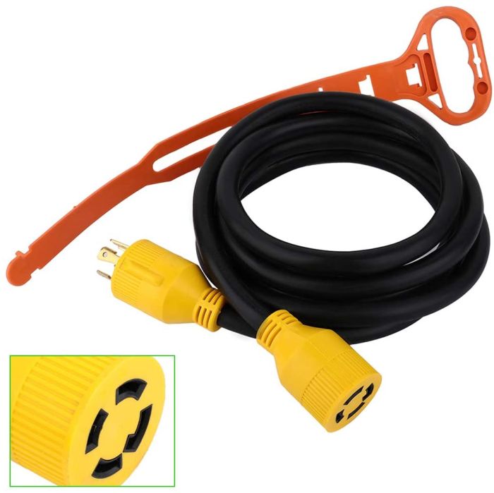 Generator Extension Cord 30 Amp 20 Ft 4 Prong Adapter Plug