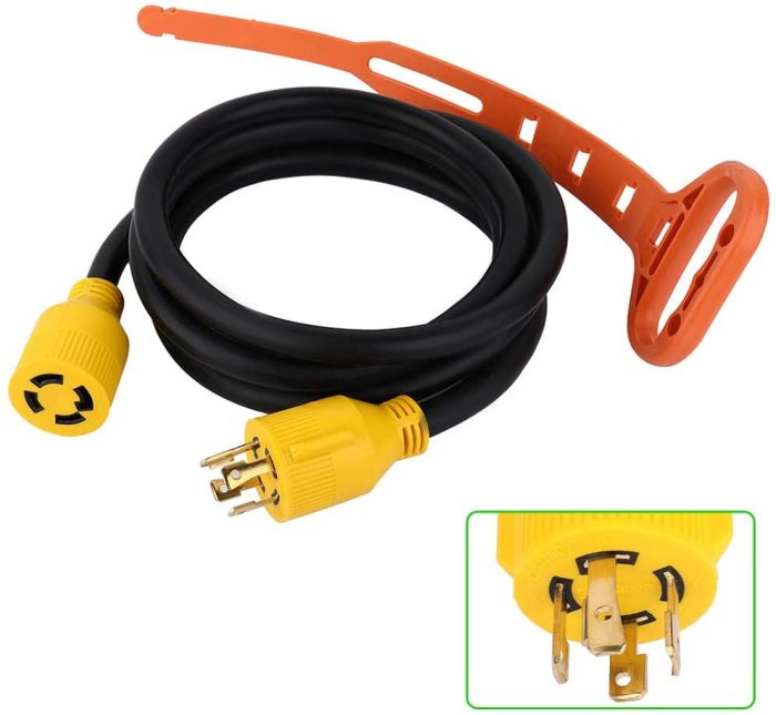 Generator Extension Cord 30 Amp 20 Ft 4 Prong Adapter Plug