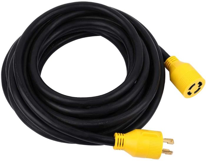 Generator Extension Cord 30 Amp 25 Ft 4 Prong Adapter Plug