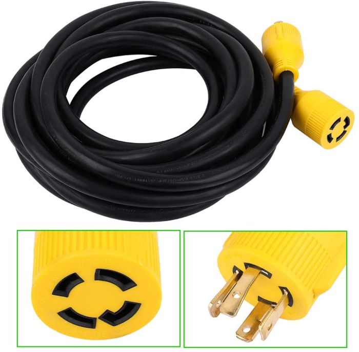 Generator Extension Cord 30 Amp 25 Ft 4 Prong Adapter Plug