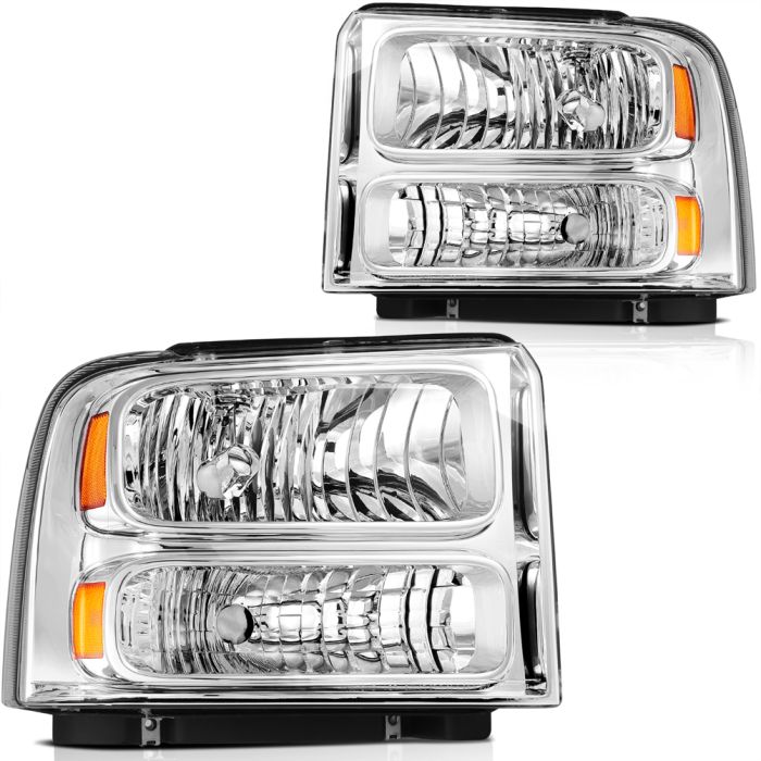 For 2005-2007 Ford F250-F550 Super Duty Headlight Assembly Kit Pair Replacement 