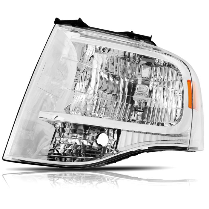 2007-2014 Ford Expedition Headlights Assembly Driver and Passenger Side Chrome Housing