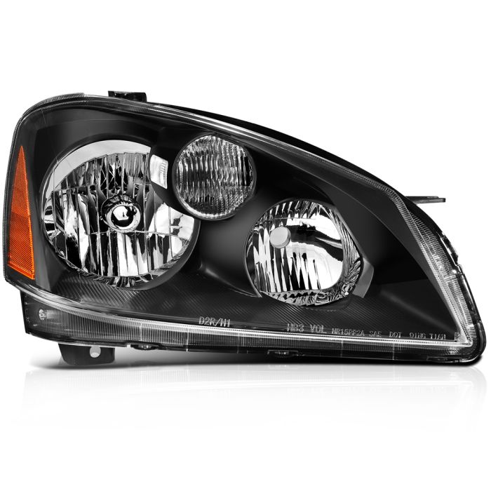 2005-2006 Nissan Altima Headlights Assembly Driver and Passenger Side Black Housing