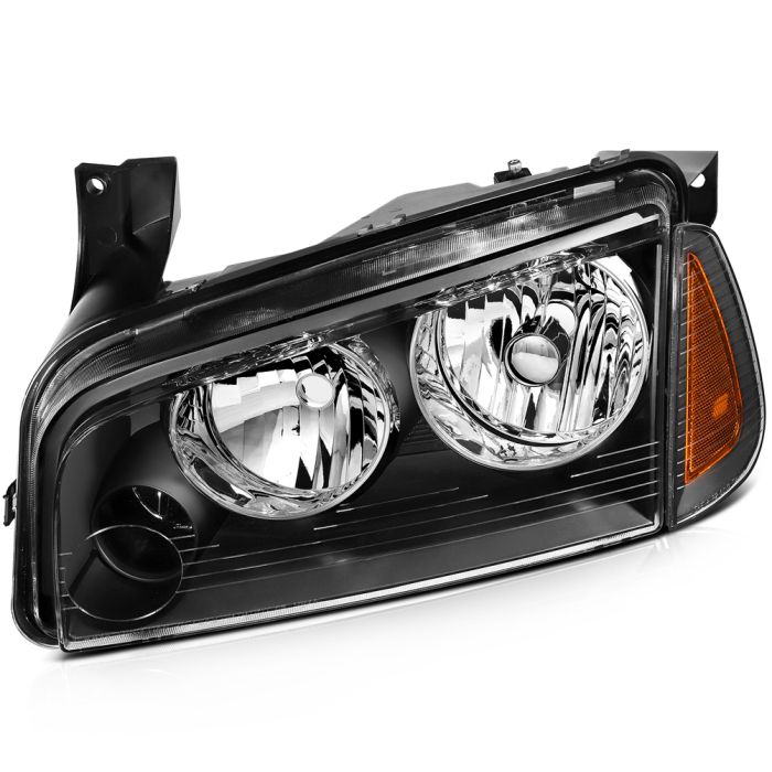 2006-2010 Dodge Charger Headlights Assembly Driver and Passenger Side Black Housing